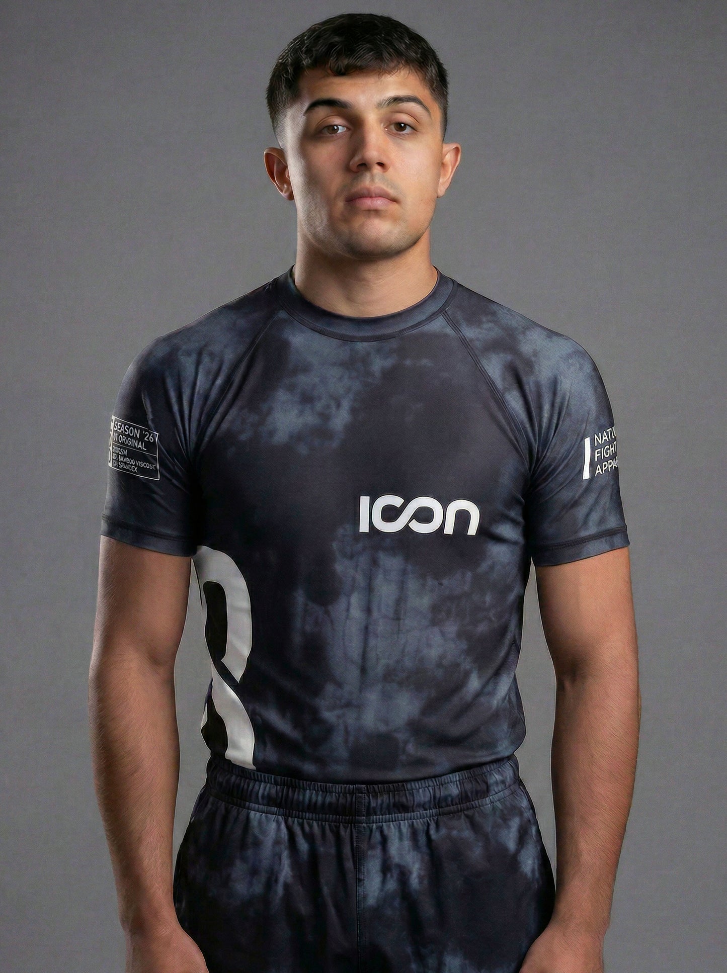 Adult Bamboo MMA/BJJ Rash Guard – Unisex | Black Smoke