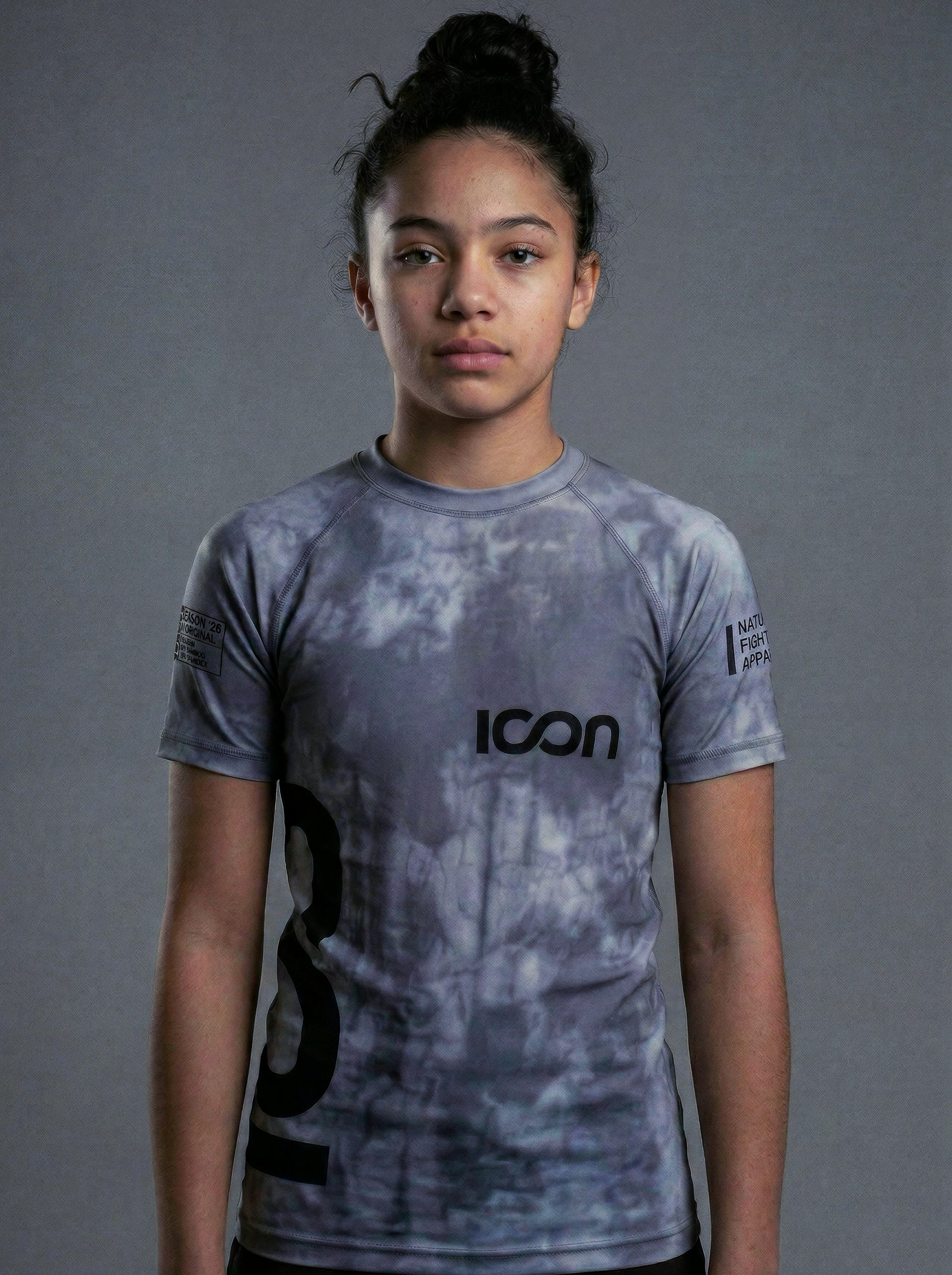 Kids Bamboo MMA/BJJ Rash Guard – Unisex | Grey Smoke