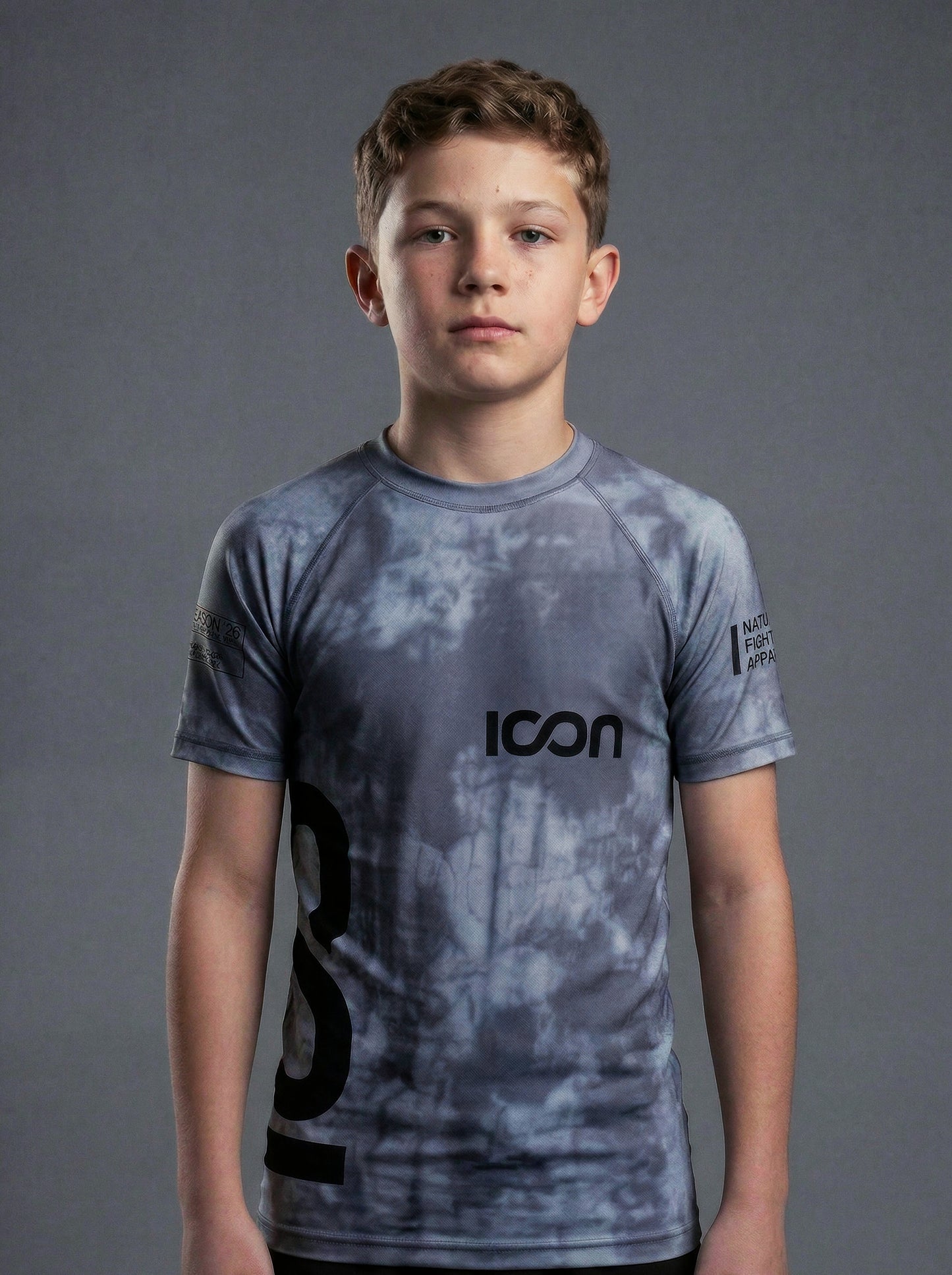 Kids Bamboo MMA/BJJ Rash Guard – Unisex | Grey Smoke