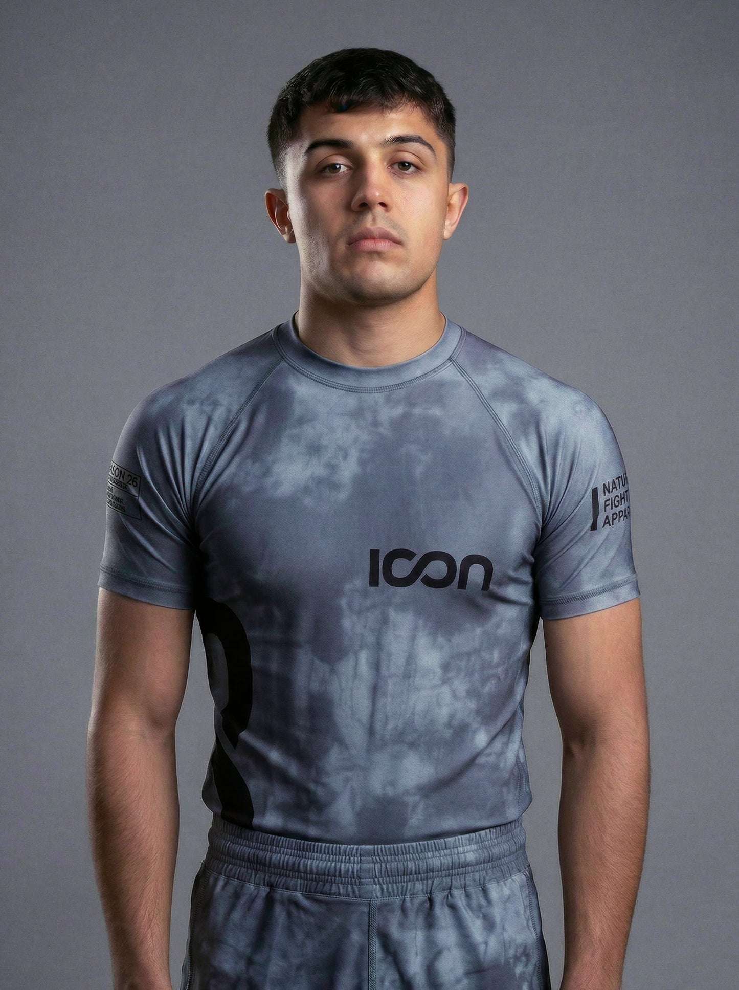 Adult Bamboo MMA/BJJ Rash Guard – Unisex | Grey Smoke