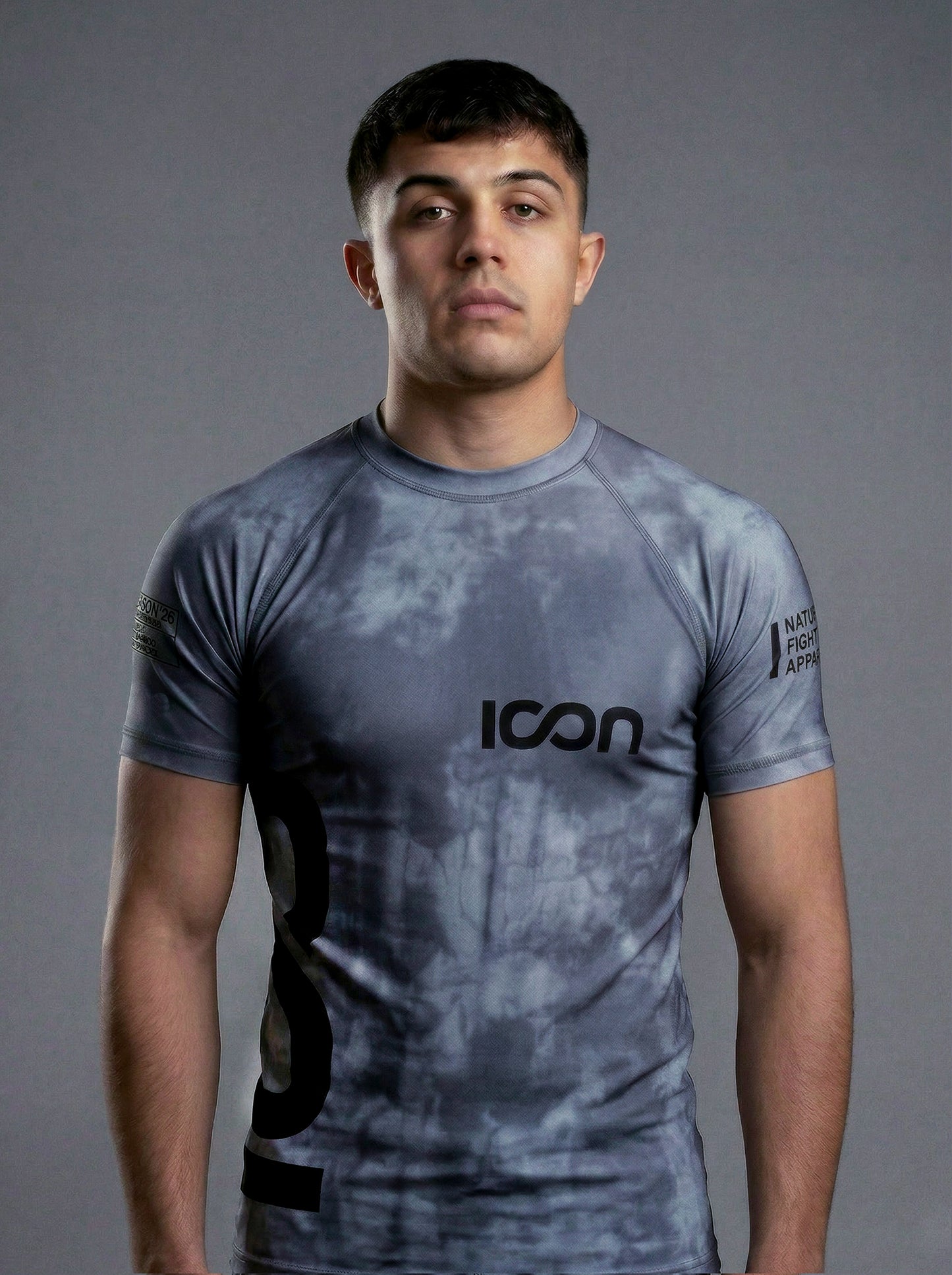Adult Bamboo MMA/BJJ Rash Guard – Unisex | Grey Smoke