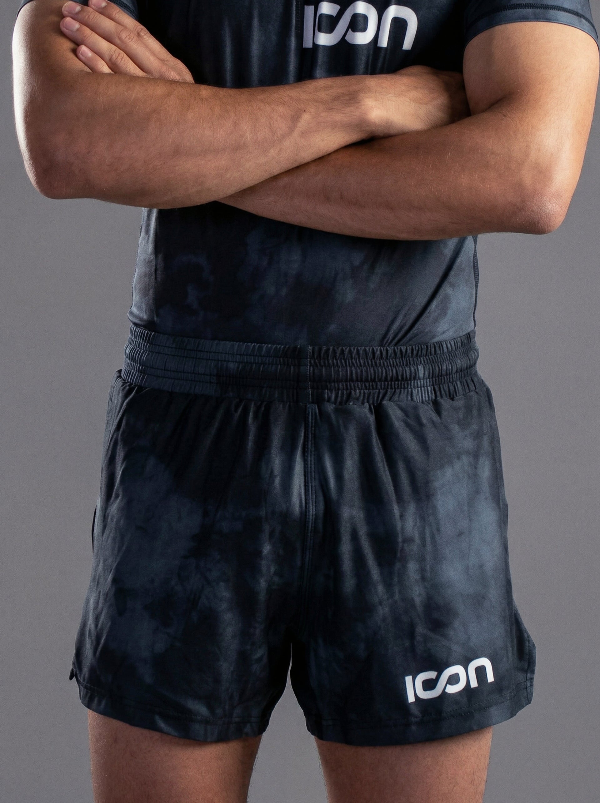 Adult Bamboo MMA/BJJ Grappling Shorts – Unisex | Black Smoke